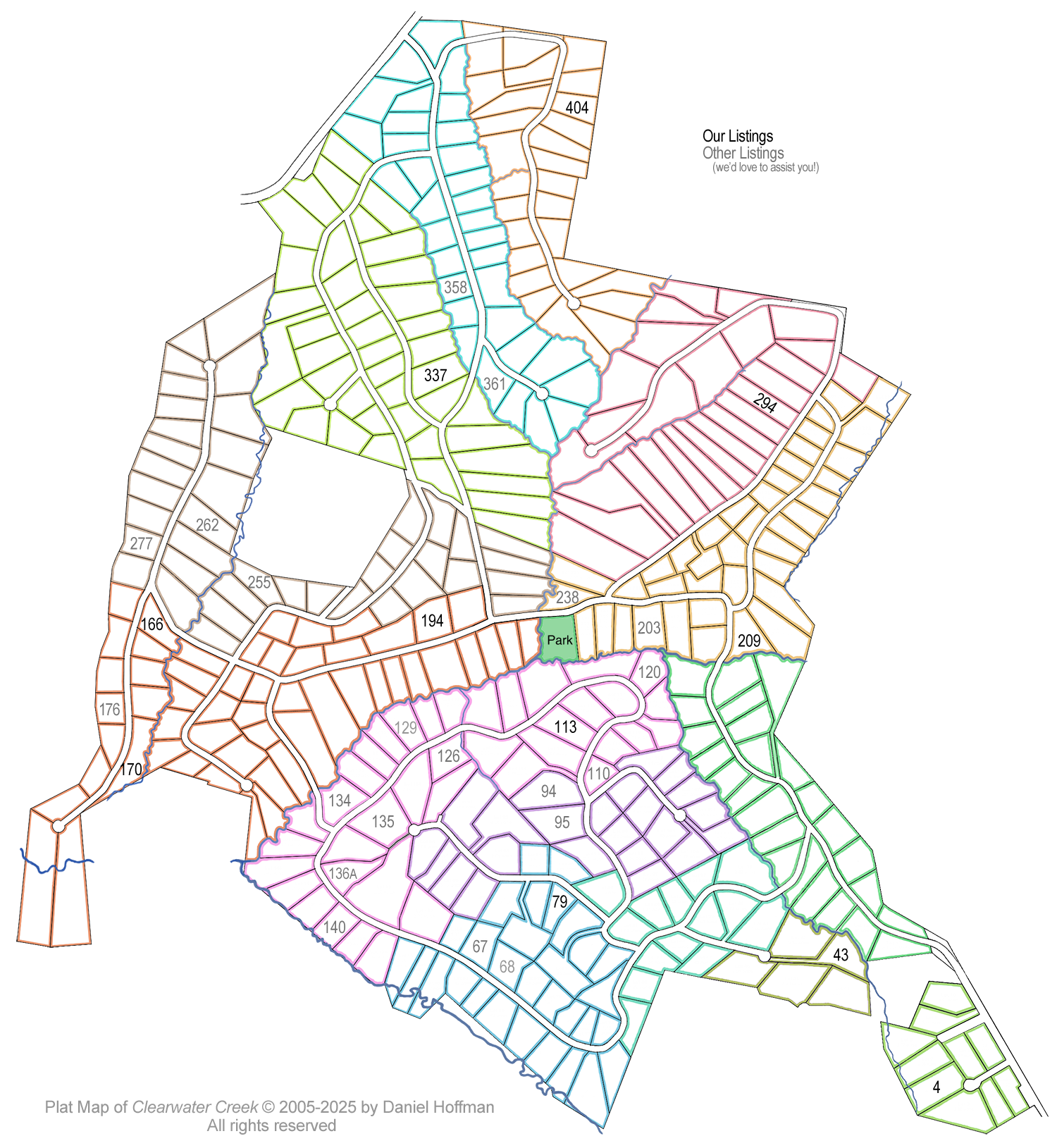 Plat Map for Clearwater Creek